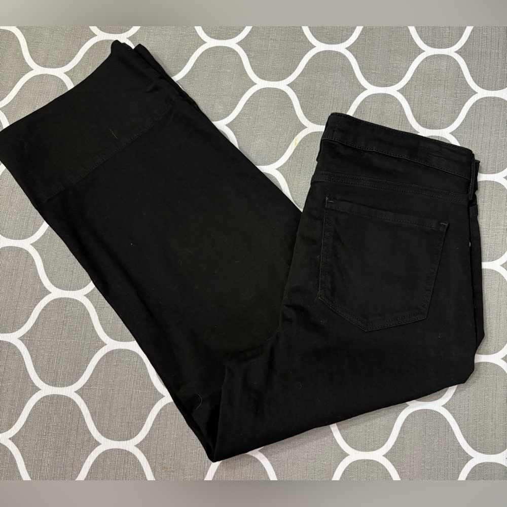 NYDJ Not Your Daughters Jeans Theresa Wide Leg Crop Lift Tuck Black Jeans - Picture 2 of 13